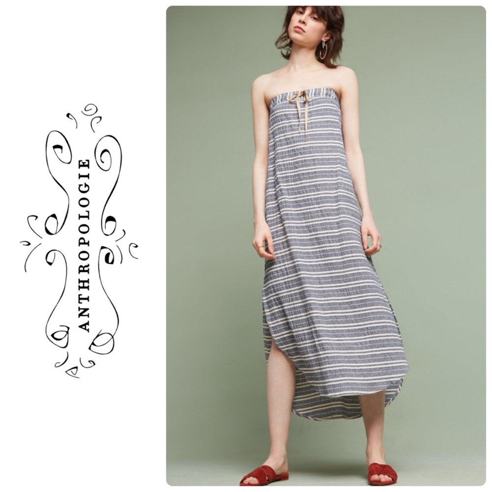 BNWT Anthropologie Strapless Yarn-Dyed Midi Dress